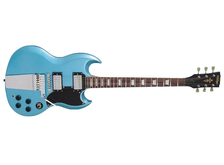 Vintage VS6 VGHB Reissued Series With Vibrola Tailpiece Gun Hill Blue