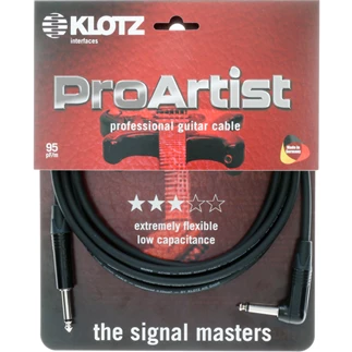 KLOTZ IKN03PR1 Pro Artist IK Instrument Cable BK 3m Jack 2p - Jack 2p 90°