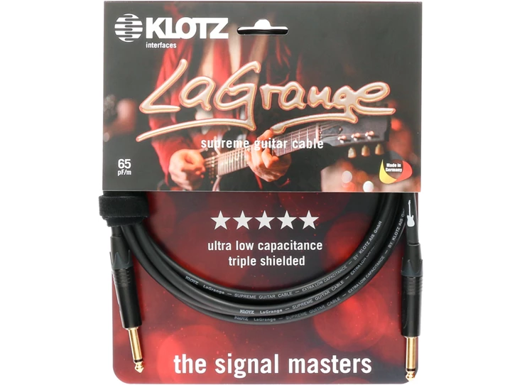 KLOTZ LAGPP0300 La Grange Instrument Cable BK 3m Jack 2p - Jack 2p
