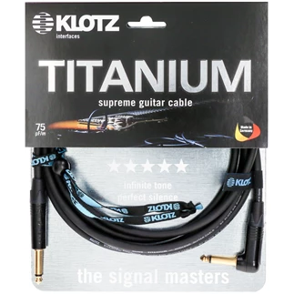 KLOTZ TI-0300PR Titanium Instrument Cable 3m Jack 2p - Jack 2p Angled Gold